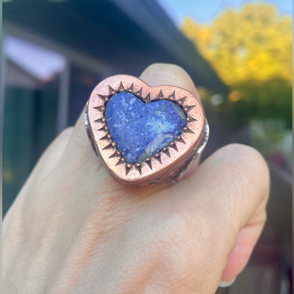 Powerful Pitango Copper Ring- Soladite Gemstone C… - image 1